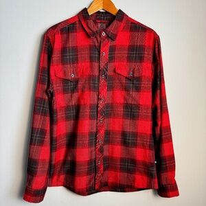 WOODS True North Strong Men's Plaid Long Sleeve Matheson Work Shirt Button‎ Up M